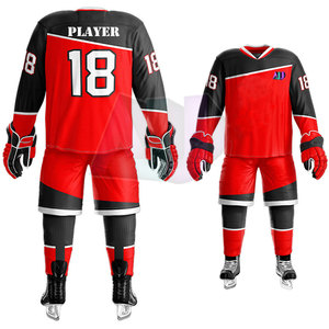 Ensemble complet d'uniformes de hockey sur glace, impression personnalisée de numéro et de nom, 100% polyester respirant et anti-humidité pour les équipes adultes et les écoles - Product Image 3
