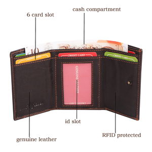 Men's Luxury Ultra-Strong Stitching Slim Vintage Genuine Leather PC Material <b>Wallet</b> Short Long <b>Zipper</b> Closure RFID Blocking - Product Image 4