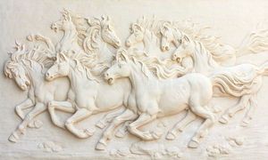 Modern Style Marble Horse Wall Panel Horse <strong>Stone</strong> Wall Panel <strong>Statue</strong> <strong>for</strong> Home Decor - Product Image 4