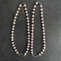 Collier en perles délicates pastel personnalisé en gros, style bohème, pierre naturelle crème, réglable, bijoux en pierres précieuses pour femmes, pour marques de mode