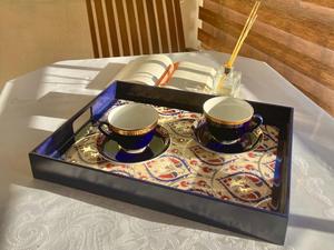 Bandeja de Servicio de Diseño con Recubrimiento de Esmalte de Madera MDF, Bandeja de Mesa de Alta Calidad para Hoteles y Restaurantes - Product Image 5