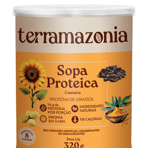 Soupe Protéinée Tournesol Cumaru Acidulée Faible en Calories Riche en Protéines Végétales Végétalienne Instantanée en Poudre Terramazonia Superplants Can - Product Image 2