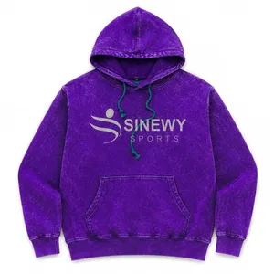 เสื้อฮู้ดผู้ชาย SINEWY SPORTS ผ้าฝ้ายเฟรนช์เทอร์รี่ ล้างสีแบบแอซิดวอช สวมใส่สบาย มีกระเป๋าหน้า ทรงปกติ ระบายอากาศได้ดี เหมาะสำหรับฤดูหนาว - Product Image 5