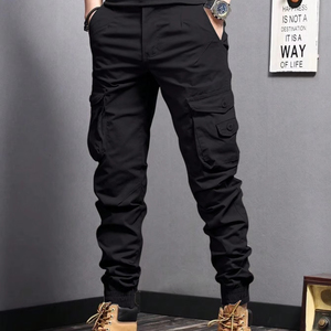 Pantalones DE TRABAJO tácticos elásticos informales personalizados para hombre con cierre de mosca con cremallera multibolsillo de talla grande para actividades al aire libre - Product Image 1