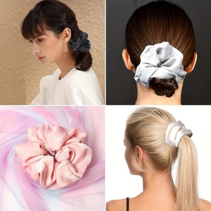 Esasilk Summer <strong>Hot</strong> Best Seller Shinny Silk Oeko-Tex Certified Hair Scrunchies Set Fashionable Black Ivory <strong>Pink</strong> Custom <strong>Headbands</strong> - Product Image 6