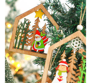 Pendentif artisanal en bois pour la décoration de la maison pour les fêtes de Noël et du Ramadan - Product Image 4