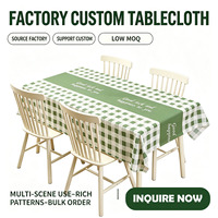 Nappe en PVC à carreaux, nappe rectangulaire en vinyle imperméable et anti-taches, nappe personnalisée imprimée en usine