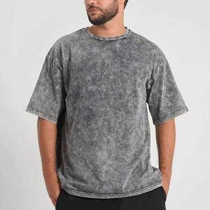 T-shirt à manches courtes pour homme, coupe classique, épaules tombantes, 100% coton, lavage à l'acide, vintage, écologique, respirant - Product Image 6