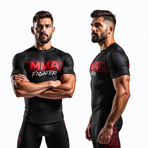 Personalizado Bjj Rash Guards Fabricante Impresión por sublimación de alta calidad Durable MMA Rash Guards para gimnasio y lucha - Product Image 5