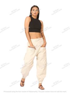 OEM Boho Confortable Respirant Plat Canvas Hopper Pantalon de Yoga pour les Femmes Hiver Droit Harem Design Été Style Baggy Look - Product Image 3