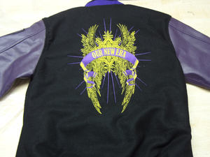 Wholesale Custom High Quality Winter Varsity Jacket <b>Men</b> with Leather Arms Plus Size Puffer Lettermen Leather Varsity Jacket - Product Image 3