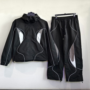 Nouvelle veste zippée coupe-vent en nylon léger pour hommes ensembles de survêtement de jogging de sport de printemps Softshell - Product Image 1