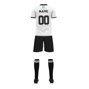 Maillot de football à manches courtes pour hommes et shorts d'entraînement, uniformes de football personnalisables OEM pour enfants, prix de gros OEM personnalisé - Product Image 2