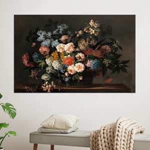 Tableau sur toile imprimé floral moderne et élégant pour la décoration du salon, 1P : encadré - Product Image 1