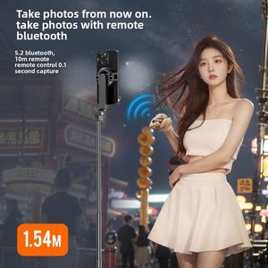 1.54m estendibile per Bluetooth Selfie Stick impugnatura magnetica Wireless remoto asta in alluminio tracciamento del viso per tutti i modelli di telefono - Product Image 4