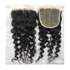 5x5 Transparent HD dentelle fermeture cheveux humains naturel bouclés pré plumé dentelle fermeture pour les femmes noires en gros vendeur brésilien - Product Image 1