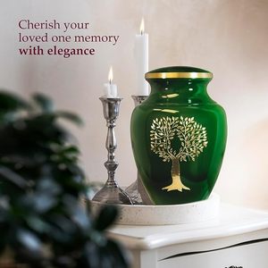 Mosaico de tamaño adulto grande hecho a mano, urna de cremación de cristal de aluminio, azulejos individuales, enterramiento aplicado, suministro único para funerales - Product Image 2