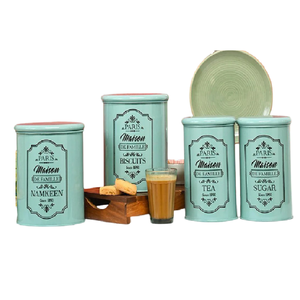 Ensemble de boîtes de stockage de légumes modernes Récipient alimentaire en métal écologique pour le stockage des aliments de cuisine avec couvercle hermétique - Product Image 1