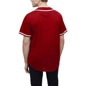 Vente en gros de maillots de baseball col en V bon marché maillot de baseball à boutons pour jeunes maillot de baseball imprimé nom de l'équipe maillot de baseball Hip Hop Street Style - Product Image 3