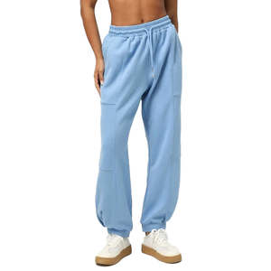 Pantalones de chándal holgados de rizo en blanco de gran tamaño con logotipo personalizado para mujer, pantalones de chándal informales para mujer, pantalones de chándal deportivos para mujer, servicio OEM - Product Image 1