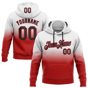 Alta calidad personalizado cosido Royal Red-Gradient Fashion Sports Pullover Sudadera con capucha - Product Image 2