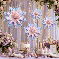 Ornement en papier pliable de luxe en forme d'étoile rose et rouge, décoration suspendue en forme de flocon de neige pour Noël, fenêtre, fête, mariage