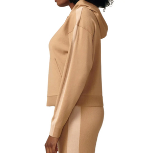 Top des tendances Logo personnalisé épaule tombante 2 pièces ensemble pantalons de jogging sweat-shirt avec pantalon de survêtement sweats à capuche vierges surdimensionné pour les femmes - Product Image 3