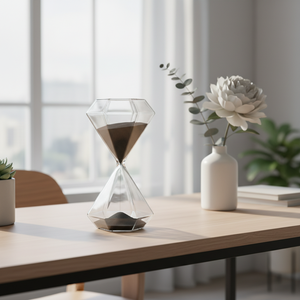 นาฬิกาทรายแบบพกพา ดีไซน์นอร์ดิก ทำจากแก้วหนาและไม้ คุณภาพเยี่ยม ทนทาน ความจุ 30 มล. - Product Image 5