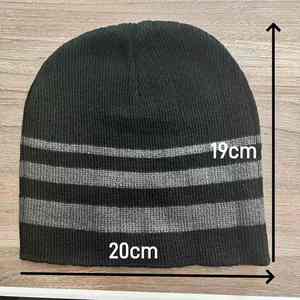 2025 <b>Winter</b> New Black Gray Wool Blend Jacquard Knit Beanie Warm Hat Unisex Adjustable <b>Winter</b> <b>Cap</b> - Product Image 2