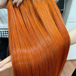 Oferta Relámpago: Extensiones de Cabello Virgen Vietnamita de Lujo, Doble Trama, Liso Extremo, Color Naranja - Product Image 5