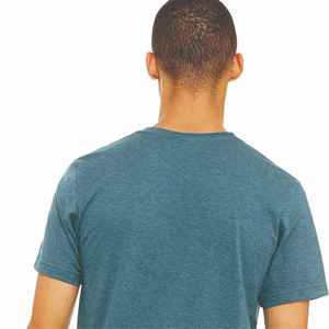 T-shirt à manches courtes de style sportif pour homme 100% coton tricoté col rond extensible coupe ajustée Spandex-coton style sportif - Product Image 2