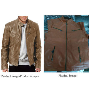 Veste en cuir de style bombardier motard classique à prix personnalisé pour hommes 100% veste en cuir véritable à coupe ajustée pour vêtements d'extérieur à fermeture éclair - Product Image 6