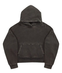 Sudadera con Capucha de Felpa Sólida con Logotipo Personalizado, Lavada, Desgastada, Estilo Vintage, Lavada al Ácido, con Bordado y Parches, Ropa Urbana de Invierno para Hombre - Product Image 5