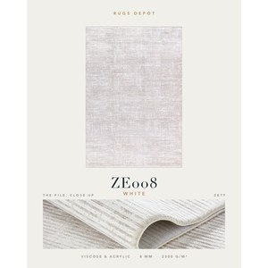 พรมวิสโคสและอะคริลิกแบบขายส่ง รุ่น ZETT ZE008 สีขาว ผลิตด้วยเครื่องจักรจากตุรกี สำหรับห้องนั่งเล่น โครงการโรงแรม - Product Image 2