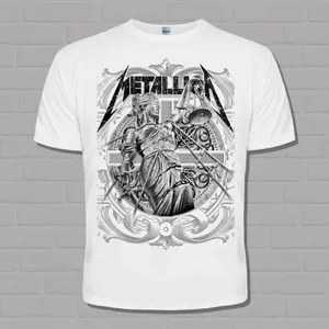 T-shirt blanc à manches courtes pour hommes et filles, mode Street Hip Hop Rock Band - Product Image 1