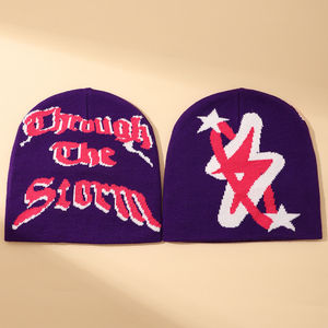 ODM 2023 Y2k, recién llegado, gorros de invierno de Jacquard, gorro con logotipo personalizado para niños y niñas, gorros al por mayor del fabricante - Product Image 5