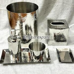 Juego de baño de Metal pulido de acero inoxidable, 5 uds., nuevo diseño de textura, accesorios de baño de Metal - Product Image 3