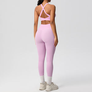 2025 nouveau OEM en gros deux pièces ensemble de haute qualité Gym Yoga soutien-gorge et Leggings vêtements de sport Fitness Yoga ensemble pour les femmes - Product Image 6