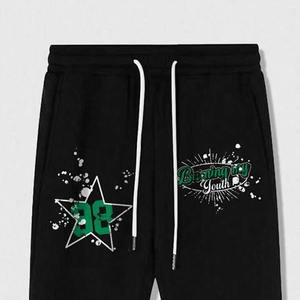 Pantalon de survêtement léger 100% coton de l'usine directe pour hommes pantalon évasé de survêtement mi-bouffant décontracté avec évasé - Product Image 3