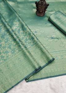 Sari en soie Kanjiveram, modal et rayonne, de qualité supérieure, élégant et traditionnel indien, idéal pour un usage quotidien. - Product Image 4