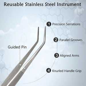 Pinzas Dentales Profesionales de Acero Inoxidable, Punta Curva, Equipo Dental Manual, Terapia Oral, CIRÚRGICO - Product Image 4