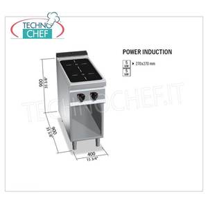 Cuisinière électrique avec 2 zones à induction sur meuble ouvert - Product Image 3