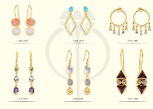 CASA DE PLATA Best Quality 925 <b>Sterling</b> <b>Silver</b> Leaf Hook Earrings Gold Plated Designer Jewelry Handmade for Trendy Wedding - Product Image 3