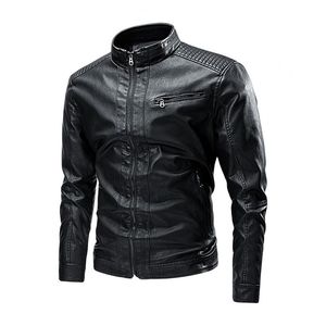 Veste en cuir vintage élégante avec des détails en toile pour hommes et femmes, respirante et coupe-vent, design hivernal à capuche - Product Image 3