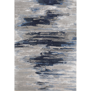 พรมขนสัตว์ผสมวิสโคสทำมือสีเทาดำ รุ่น Taq-4305 รูปทรงสี่เหลี่ยมผืนผ้าขนาดใหญ่ สำหรับห้องนอน ทางเดิน หนา 10 มม. ลายแบบนามธรรม สำหรับวัยรุ่น - Product Image 1