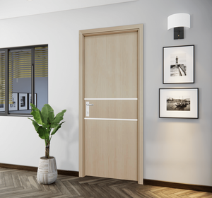 Portes CAESAR DOOR de haute qualité, populaires, haut de gamme, en placage de bois massif, film PVC, portes à panneaux plats en MDF pour chambres d'hôtel - Product Image 5