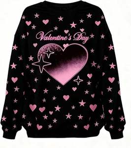 New Arrival Custom Printed Womens <b>T</b>-<b>Shirt</b> Casual <b>Long</b> Sleeve 3D Print Tee for Valentines Day - Product Image 1