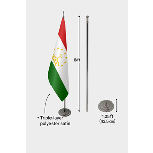 Drapeau officiel du Tadjikistan avec logo personnalisé pour l'intérieur - Product Image 6