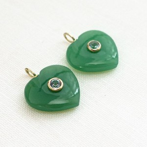 Natural Chrysoprase <b>Heart</b> Shape Carved Gemstone Charms Pendants 925 Sterling Silver Gold Plated Fashion Pendants Jewelry In Bulk - Product Image 2