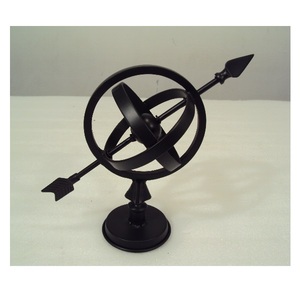 Metal Wire Frame World Globe With Stand For Home Office <b>Table</b> <b>Top</b> <b>Decorative</b> - Product Image 3